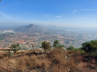 view of the city from the hill