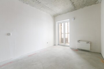 interior of the apartment without decoration in gray colors