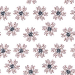 Romantic vintage pink flowers on white background , seamless pettern for fabric, textile, crads, wrapping, packing, scrapbooking