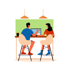 Coworking In Cafe Composition