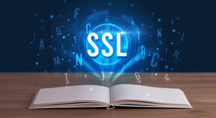 Technology abbreviation coming out from an open book