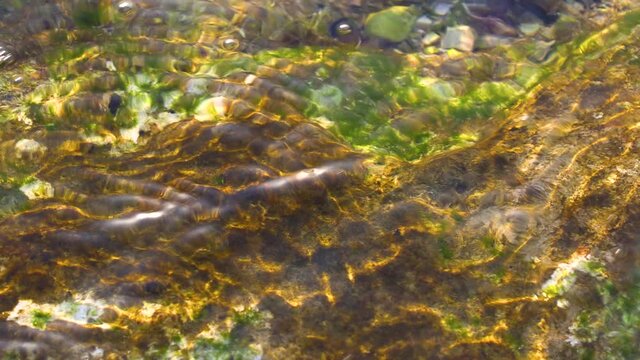 Riflessi di raggi di sole al tramonto sul mare