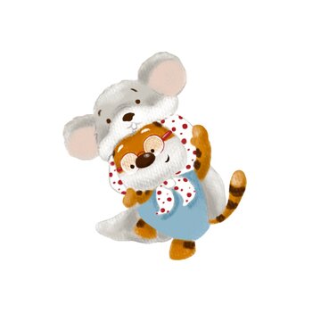 Tiger in the mouse costume illustration