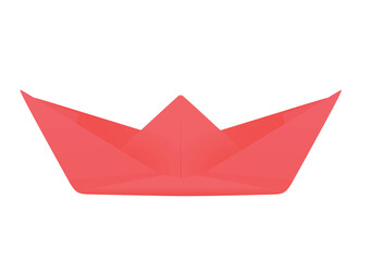 Red paper boat. vector illustration