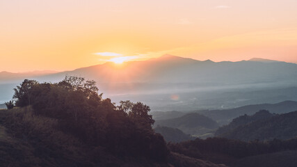 sunset in the mountains