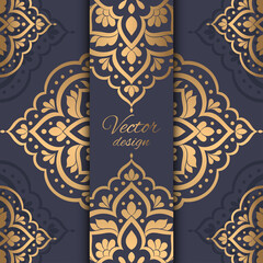 Invitation card design with vector mandala pattern. Vintage ornament template. Can be used for background and wallpaper. Elegant and classic vector elements great for decoration.