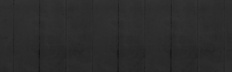 Fototapeta premium Panorama of Cement wall painted black texture and background seamless