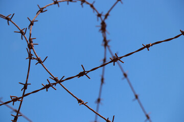 barbed wire fence fences barrier