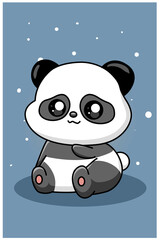 Cute and happy panda cartoon illustration