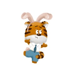Tiger in the rabbit costume illustration