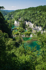 View over the lower patrt of the Plitvice Lakes National Park.