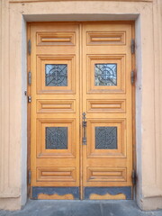 vintage old brown wooden door
