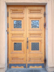 vintage old brown wooden door
