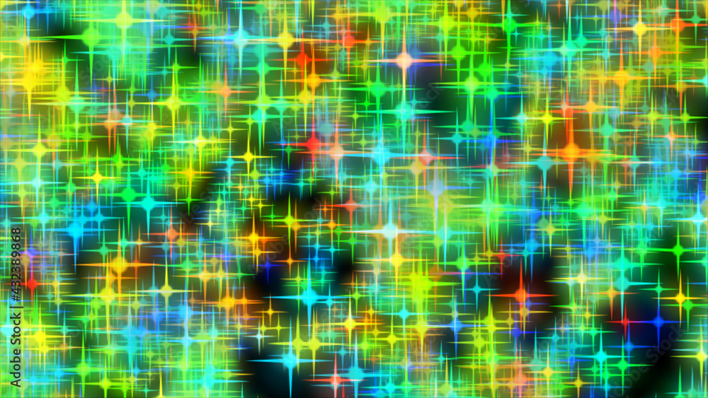 Aufkleber abstract background with kaleidoscopic flight of colorful stars in outer space. beautiful background