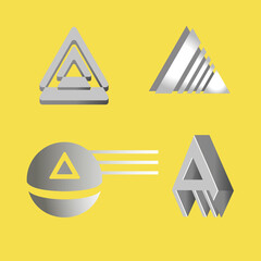 
A set of vector logos with a volume effect.