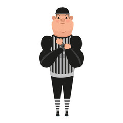 Isolated american football referee cartoon