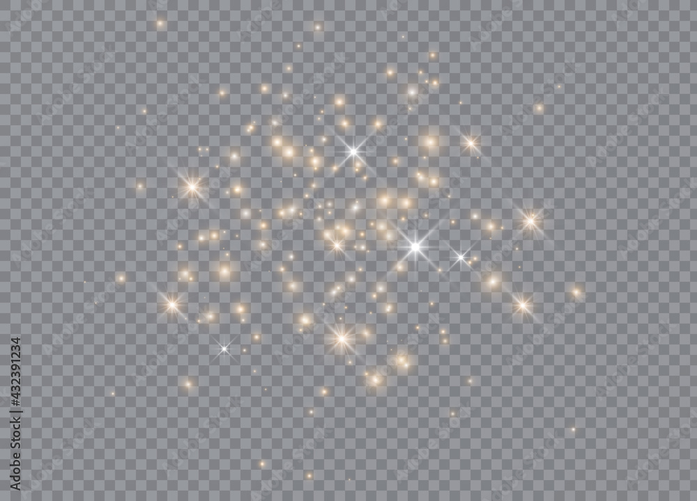 Poster light glow effect stars. vector sparkles on transparent background. christmas abstract pattern. spar