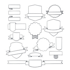 Obraz premium Ribbon Banners. Set of hand drawn ribbons banners. Ribbons Banner in modern style. Vector illustration