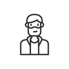 People Icon Man Hipster Vector Illustration