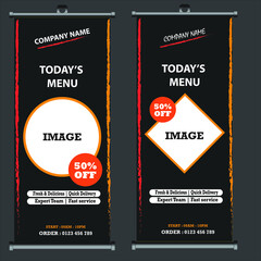 roll up brochure flyer banner design vertical template vector, abstract geometric background, modern x-banner and flag-banner,rectangle size.