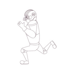 Isolated amercian football player cartoon