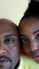 close up portrait of father and daughter 