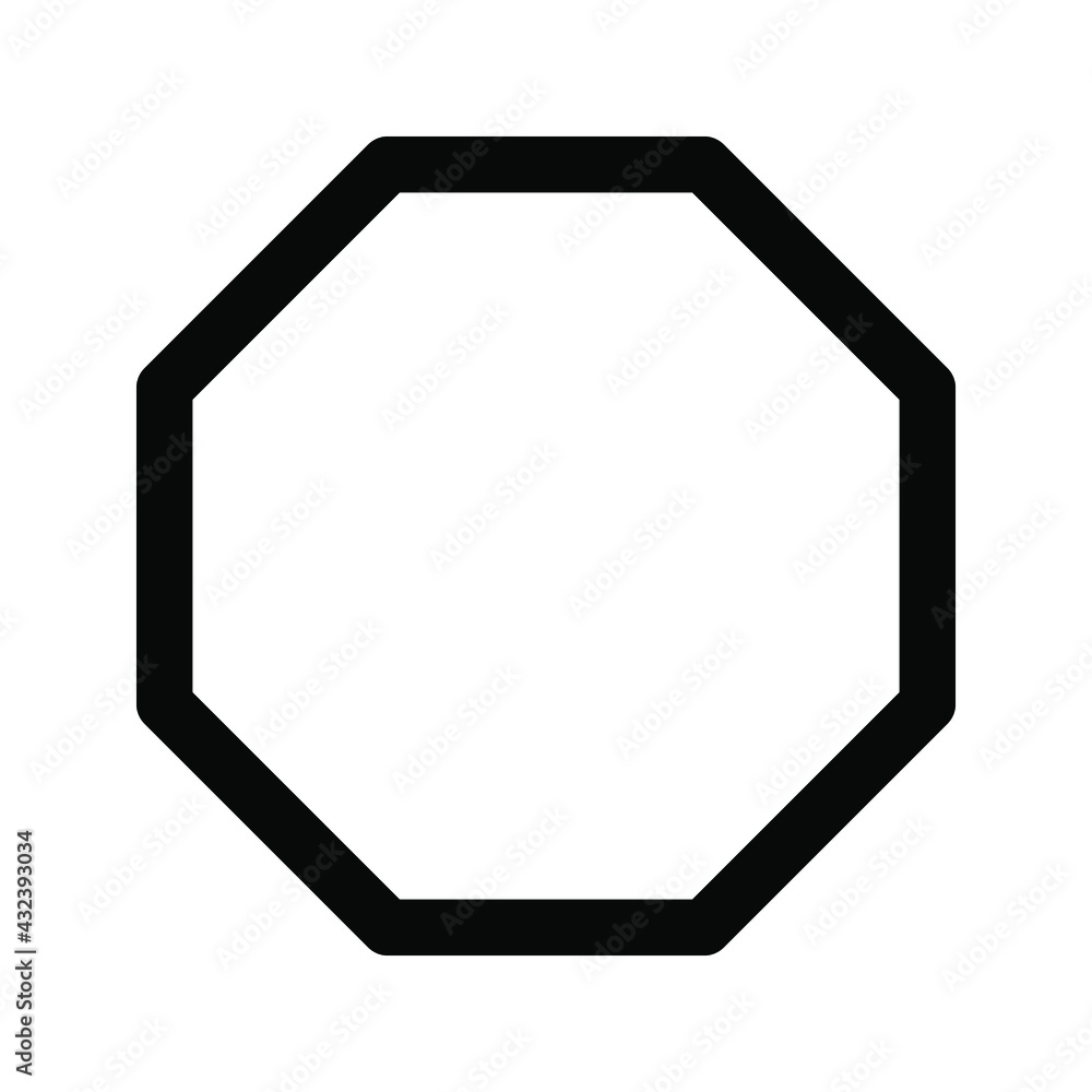 Poster octagon shape icon illustration vector graphic color editable