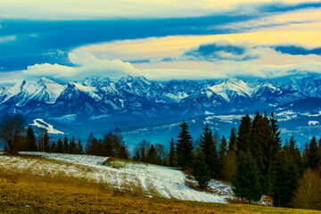 Tatra Mountains winter clouds lovely 