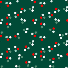Vector seamless pattern with Christmas confetti pattern on the green background. - 432395083