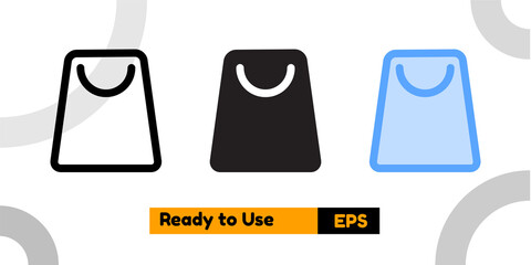 shopping bag icon with three style for social media, website, and presentation