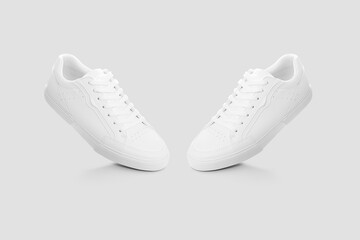 Mockup of a pair of sneakers isolated against a plain background