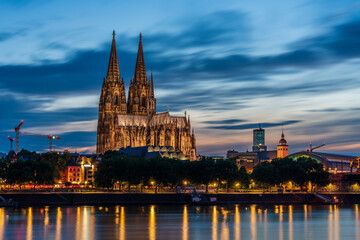 Fototapeta na wymiar Cologne Cathedral at the blue hour, Germany.