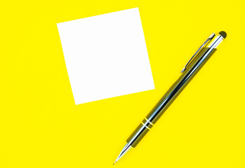 Blank white To Do List Sticker with pen. Searching information on the Internet..Close up of...
