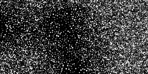 Silver confetti point on a black background. Illustration of a drop of shiny particles. Decorative element. Element of design. Vector illustration, EPS 10.