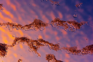 Textured ice painting sundown