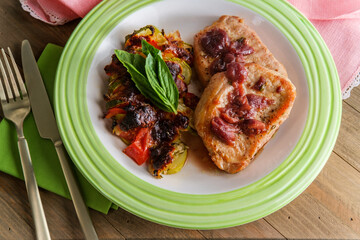 Cherry Sauce Pork Medallions