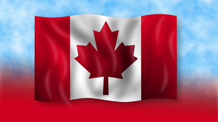 Obraz premium canadian flag waving