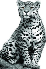 leopard in front of white background