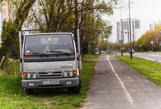 POZNAN, POLAND - May 03, 2021: Parked Small Nissan Truck