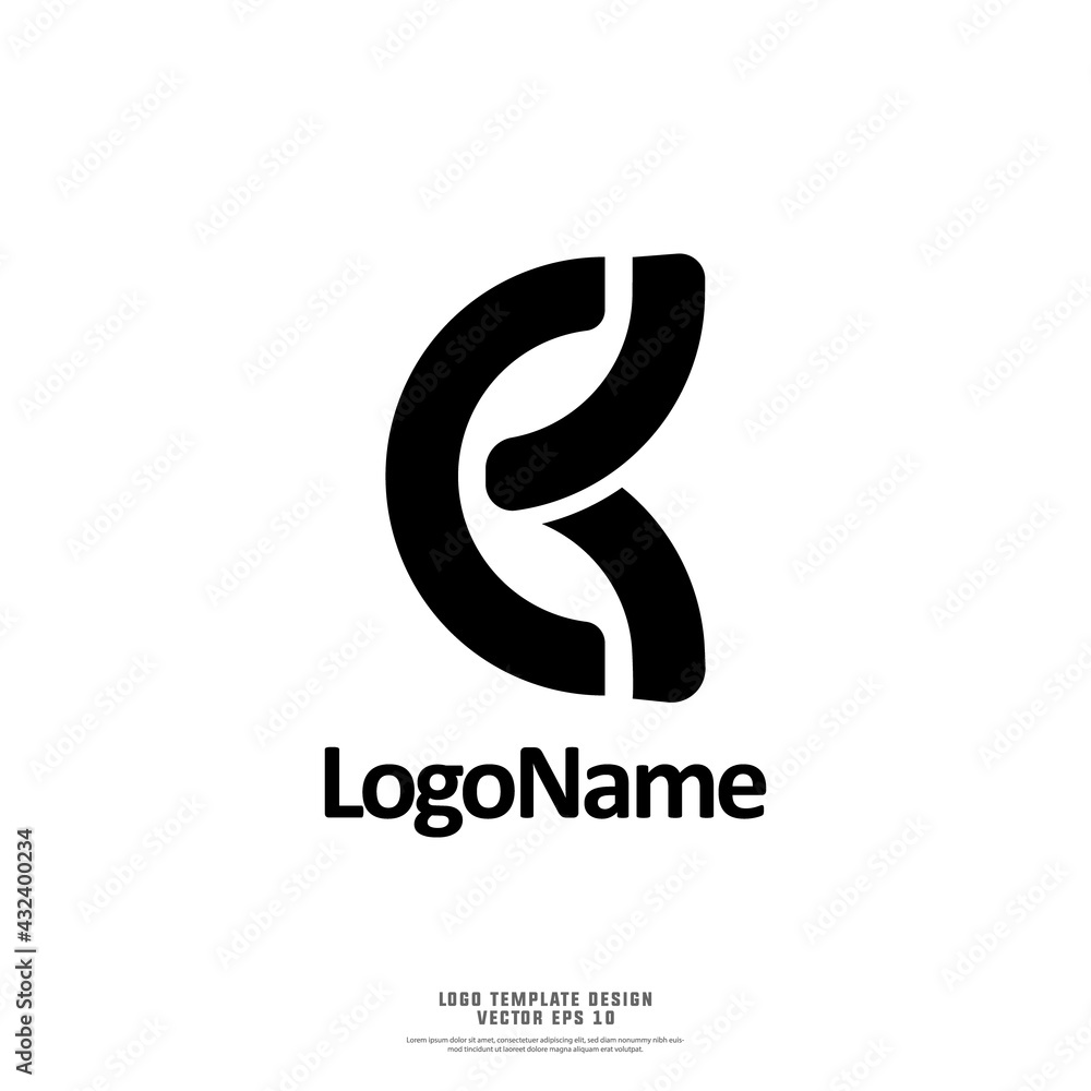 Poster abstract initial ck logo design template