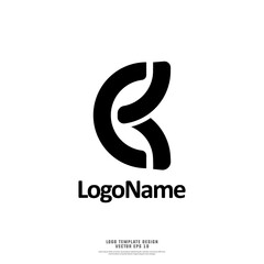Abstract initial ck logo design template