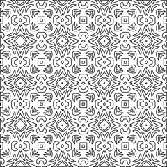  Geometric vector pattern with Black and white colors. Seamless abstract ornament for wallpapers and backgrounds.