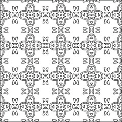  Geometric vector pattern with Black and white colors. Seamless abstract ornament for wallpapers and backgrounds.