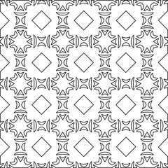  Geometric vector pattern with Black and white colors. Seamless abstract ornament for wallpapers and backgrounds.