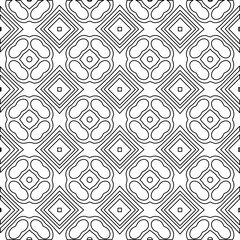  Geometric vector pattern with Black and white colors. Seamless abstract ornament for wallpapers and backgrounds.