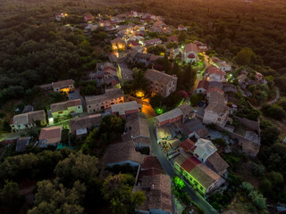 Agioi douloi by night aerial view