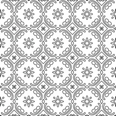  Geometric vector pattern with Black and white colors. Seamless abstract ornament for wallpapers and backgrounds.