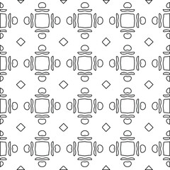  Geometric vector pattern with Black and white colors. Seamless abstract ornament for wallpapers and backgrounds.