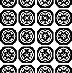  Geometric vector pattern with Black and white colors. Seamless abstract ornament for wallpapers and backgrounds.