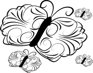 black and white butterfly coloring page